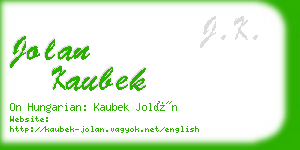 jolan kaubek business card